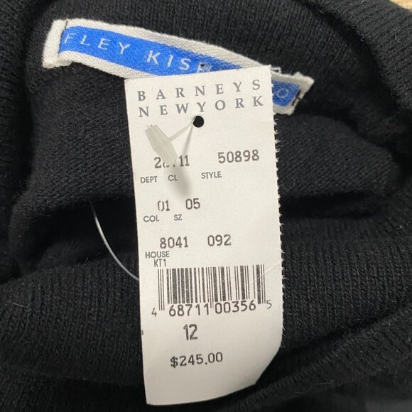 NEW Eley Kishimoto Black Ruffle Wool Turtleneck Sweater Size 12 - Picture 3 of 4